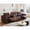Dark Brown + 3 Seat, variant on 3-Seat Power Reclining Sofa, Faux Leather Sectional Sofa with Adjustable Headrest, Storage Console, Cup Holders & USB Ports, Modern Living Room Furniture