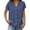 A Navy, variant on Women Shirts Casual Solid Short Sleeve Business Blouse for Women Split Neck Collar Button Down Casual Daily Wear Top Navy S