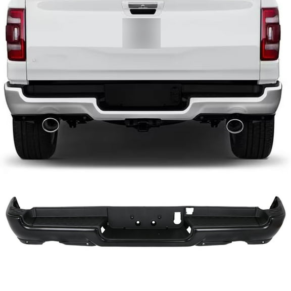 CCIYU Rear Bumper Compatible for 2019-2024 for Ram 1500 Steel Rear Step Bumper