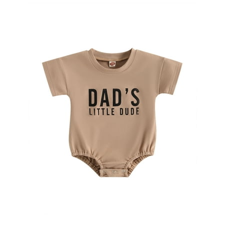 

Coduop Infant Baby Father s Day Bodysuit Romper Short Sleeve Cotton Playsuit for Newborns