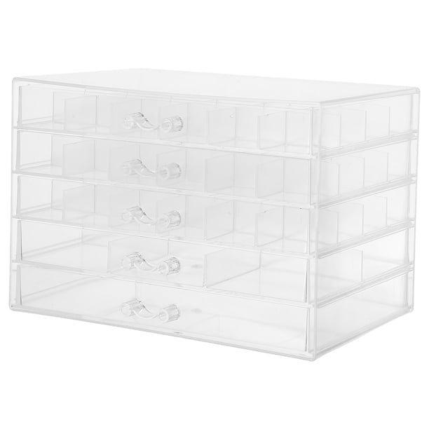 Organizador de joyas con cajones: joyero de 5 capas con cajones para collares, pendientes y anillos. Portajoyas apilable para el hogar, el dormitorio y el tocador.