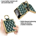 thumbnail image 5 of Dteck Samsung Z Flip 3 Case, Galaxy Z Flip 3 Case with Ring Stand, Premium Luxury PU Leather Fashion Cover With Camera Lens Protector Shockproof Protective Case for Samsung Galaxy Z Flip 3 - Green, 5 of 5