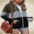 thumbnail image 5 of X  Women‘s Sweatshirt Long Sleeve Pullover Hooded Jacket with Pocket Color Block Lightweight Blouses, 5 of 5