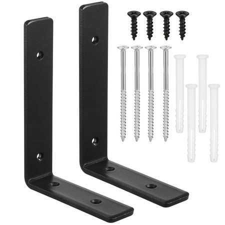 

2 Pcs Tripod Metal Shelf Shelves Shaped Bracket Floating Brackets Angle For Wood Support