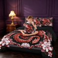 thumbnail image 4 of Manfei Vintage Dragon Animals 7 Pieces Full Size Bedding Sets,Plant Floral Full Size Bed in a Bag,Red Black,Black Reversible, 4 of 6