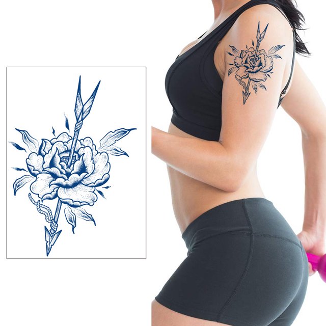 Tatuajes De Tinta De Jugo Kit de pegatinas de arte pájaro zorro brazo tatuaje pegatina elegante para niños niñas pareja amante Wdftyju Libre de BPA