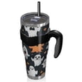 thumbnail image 2 of 40oz Tumbler,Dark Halloween Ghosts Pumpkins and Stars Insulated Tumblers with Removable Handle,Stainless Steel Double Vacuum Coffee Tumbler Cup with Straw for Home,Office,Travel,Party, 2 of 5