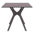 thumbnail image 2 of Luxury Commercial Living 31.5" Brown Solid Square Patio Dining Table, 2 of 7