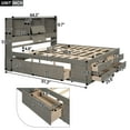 thumbnail image 2 of Harper & Bright Designs Queen Size Bed Frame with Storage Headboard and 8 Drawers, Solid Wood Platform Bed with Storage Shelves, Gray, 2 of 11