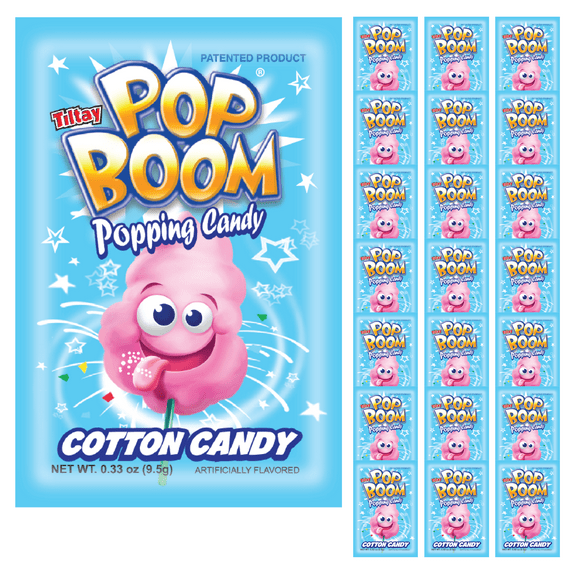 Pop Boom Cotton Candy Popping Candy, 24 Ct, 8.04 oz / OU Kosher & Dairy Free