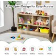 thumbnail image 5 of MAT EXPERT Toy Storage Organizer, 5-Section Display Shelf Cabinet for Organizing Books & Toys, 2-Tier Open Wooden Daycare Kids Bookshelf for Classroom, Playroom, Nursery & Kindergarten (Natural), 5 of 16