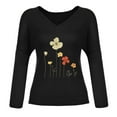 thumbnail image 4 of Ichuanyi Womens Tops, Summer Wonmen Fashion Casual Printed V-neck Loose Long Sleeve T-shirt Top Top Pullover, 4 of 4