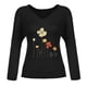 thumbnail image 4 of Camiseta de manga larga suelta con cuello en V estampada informal a la moda de Wonmen Fridja  hj4519, 4 of 4
