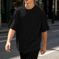 thumbnail image 2 of FRSASU Polo Shirts for Men Short Sleeve Quarter Zipper Collar Shirts Casual Fashion Oversized Tops Black, 2 of 9