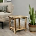 thumbnail image 3 of 24.5"H, 24" Square Acacia Wood Architectural End Table, Natural, 3 of 9