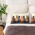 thumbnail image 3 of Pofeuu Four Cats Watching Rain Print Satin Pillowcase for Hair and Skin Pillow Cases, Silk Pillow Cases, Soft Cooling Pillow Covers, 20x30 Inches（Pillow core not included）, 3 of 7