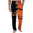 thumbnail image 2 of GrmtClth Halloween Pajamas Pants for Men Breathable Bottoms Witch Pumpkin Ghost Face Graphic Print Loose Fit Night Pants for 2026 Halloween with Pocket Saffron L, 2 of 6