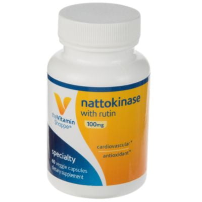 - The Vitamin Shoppe Nattokinase with Rutin 100MG, Antioxidant Supplement that Supports Cardiovascular Health (60 Veggie Capsules)