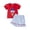 Red, variant on Independence Day Baby Girl Outfit 250 Anniversary Usa Baby Girl Comfortable Breathable Set Independence Day Cute Cartoon Printed Short Sleeve Shorts Two Piece Set Size 18-24 Months,Red