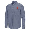 thumbnail image 2 of Men's Antigua Navy Illinois Fighting Illini Ellis Woven Tri-Blend Long Sleeve Button-Down Shirt, 2 of 3