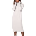 thumbnail image 2 of Bovxnpu Long Sleeve Dress for Women, Women Long Sleeve Dress Plus Size Loose Fitted High Neck Knit Dress Sweater Dresses Spring Fall Outfits, 2 of 7