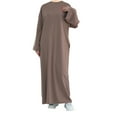 thumbnail image 1 of Gspmoly Robes d'Été pour Femmes 2025, Robe Décontractée Unie à Manches Longues et Col Rond avec Poches pour Femmes Musulmanes, Robes de Cocktail pour Femmes Économies d'Été, 1 of 2