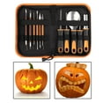 thumbnail image 4 of KLKCMS Complete Halloween Pumpkin Carving Set - Professional Grade Tools for Adults and 11pcs with bag, 4 of 9