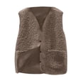 thumbnail image 2 of Wxirdiow Little Boys Winter Coat Baby Boys Girls Sherpa Fleece Vest Button Sleeveless Plain Jackets Newborn Fuzzy Outwear Fall Winter Warm Clothes Coffee Size,9-10 Years, 2 of 7