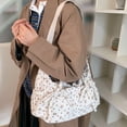 thumbnail image 6 of Corduroy Bow Shoulder Bags Versatile Crossbody Bag with Adjustable Strap for Women Ladies Work Shopping Travel Daily Use (White), 6 of 10