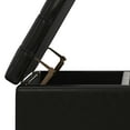 thumbnail image 5 of Laura 36 inch Wide Transitional Square Mid&nbsp;Century&nbsp;Lift Top Storage Ottoman in Midnight Black Vegan Faux Leather, Assembled, 5 of 15