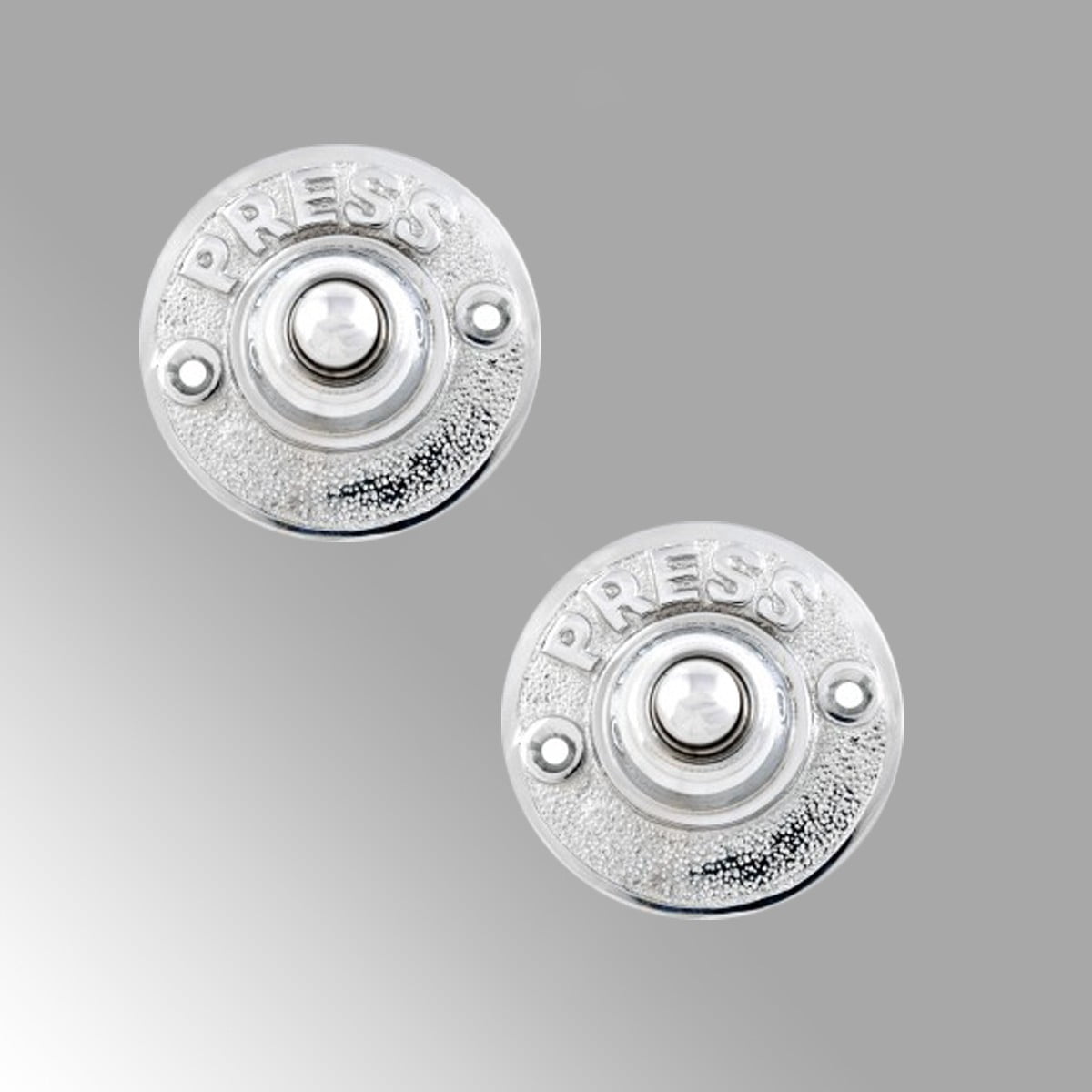 2 Door Bell Chrome Embossed PRESS Round Bell | Renovator's Supply