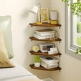 thumbnail image 2 of Fairy 4 Tier Rustic Brown Corner Floating Shelves for Wall, Farmhouse Corner Shelf Unit, 2 of 7