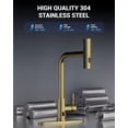 thumbnail image 6 of Brushed Gold Touchless Kitchen Faucet with Pull Down Sprayer, Waterfall Motion Sensor Kitchen Sink Faucet with SUS304 Stainless Steel Single Handle, 6 of 8
