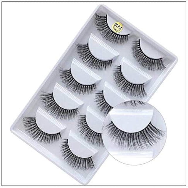 Pestañas postizas, pestañas postizas 3D, pestañas postizas naturales de aspecto largo, paquete de pestañas suaves hechas a mano reutilizables para extensión de pestañas (aspecto natural)