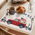 thumbnail image 3 of Independence Day Placemats Set of 1, USA Flag Red Truck Linen Non-Slip Place Mats Washable Table Mats for Kitchen Dining Table Decorations Indoor/Outdoor, 3 of 9