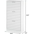 thumbnail image 2 of Homsee 3-Drawer Shoe Storage Cabinet with Louver Doors, 3-Tier Freestanding Tipping Bucket Shoe Cabinet Shoe Rack Storage Organizer for Entryway, White (22.4" W x 9.4" D x 42.3" H), 2 of 7