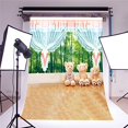 thumbnail image 2 of BSDHOME Polyester Photo Background for Baby Photo Studio Props Children Fantasy Bear Photography Backdrops Bamboo 5x7ft, 2 of 4