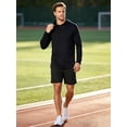 thumbnail image 3 of DENTOYOU 5 Pack Men's Athletic Hoodies Long Sleeve Fishing Lightweigh Pullover Shirts UPF 50+ Sun Protection Shirts Rash Guards Hiking Running Workout Black/Black/Navy/Grey/Blue S, 3 of 5