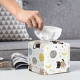 thumbnail image 5 of Uemuo Cute Cat Tissue Box Cover Holder, Square with Bottom Belt - PVC Leather Decorative Organizer for Tabletop, Bathroom, Car, Office, 5 of 8