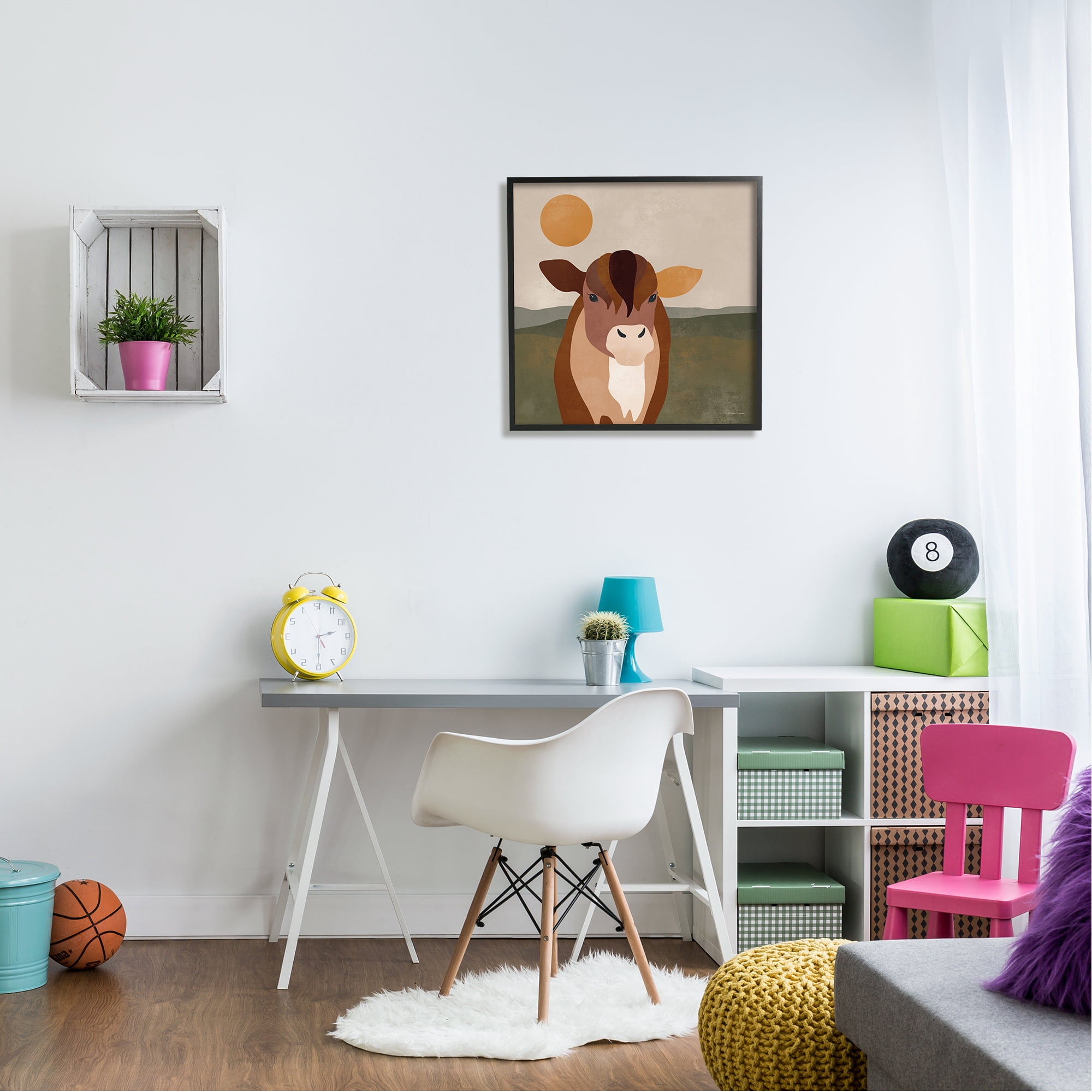 Stupell Industries Modern Farm Animal Animals & Insects Painting Black Framed Art Print Wall Art, 24 x 24