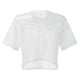 thumbnail image 5 of Top corto de malla transparente para mujer: diseño sexy con aberturas, opciones de manga corta/larga, ropa informal de verano con hombros caídos., 5 of 5