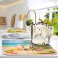 thumbnail image 5 of Cats Coconut Trees Sea Swimsuit Dish Drying Mat Dish Drainer Rack Mats Water Absorbent Non-Slip Easy Clean Heat Resistant for Kitchen Counter, 5 of 8