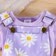 thumbnail image 6 of Baby Girls 2 Piece Summer Outfits Toddler Girl Clothe Short Sleeve Flower Print Suspenders Romper & Overalls Shorts Casual Toddler Outfits 3 6 9 12 18 Months, 6 of 9