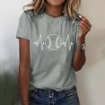 thumbnail image 2 of adviicd T-Shirt Basique pour Femmes T-Shirt d'Été Imprimé Drôle Mignon Graphique Hauts Gris,G, 2 of 5