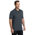 thumbnail image 4 of District Made Mens Stretch Pique Polo-M (Grey Smoke), 4 of 6