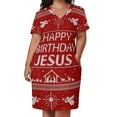 thumbnail image 3 of Suéter de Navidad feo de Jesús de feliz cumpleaños punto escandinavo rojo blanco vestido de bolsillo suelto religioso cristiano, 3 of 7
