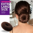 thumbnail image 4 of MRSXXNTY Donut Hair Bun Maker 7 Pieces,Ring Style Bun Maker Set with Hair Bun Makers (1 extra-large, 2 large, 2 medium and 2 small), 5 pieces Hair Elastic Bands, 20 pieces Hair Pins, Dark Brown, 4 of 6