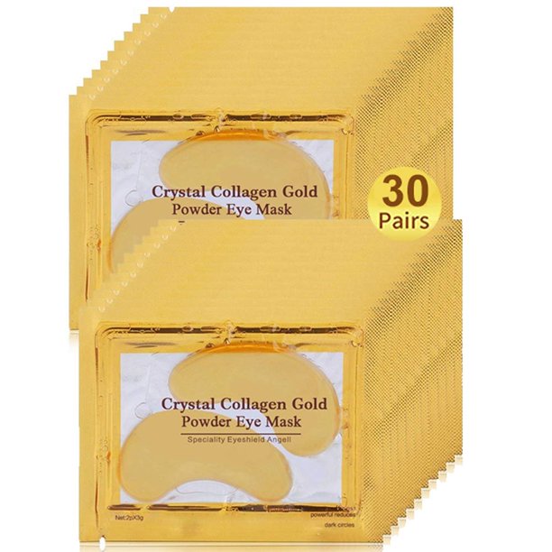 Parches debajo de los ojos 30 pares de almohadillas de gel para ojos con tratamiento de colágeno para reducir las ojeras, aclarar las arrugas, antienvejecimiento, hidratantes, líneas finas, bolsas par