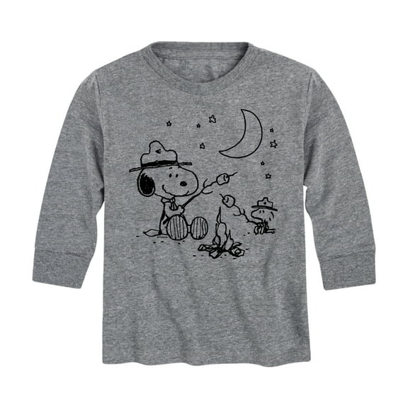 Peanuts - Snoopy Camping - Toddler And Youth Long Sleeve Graphic T-Shirt
