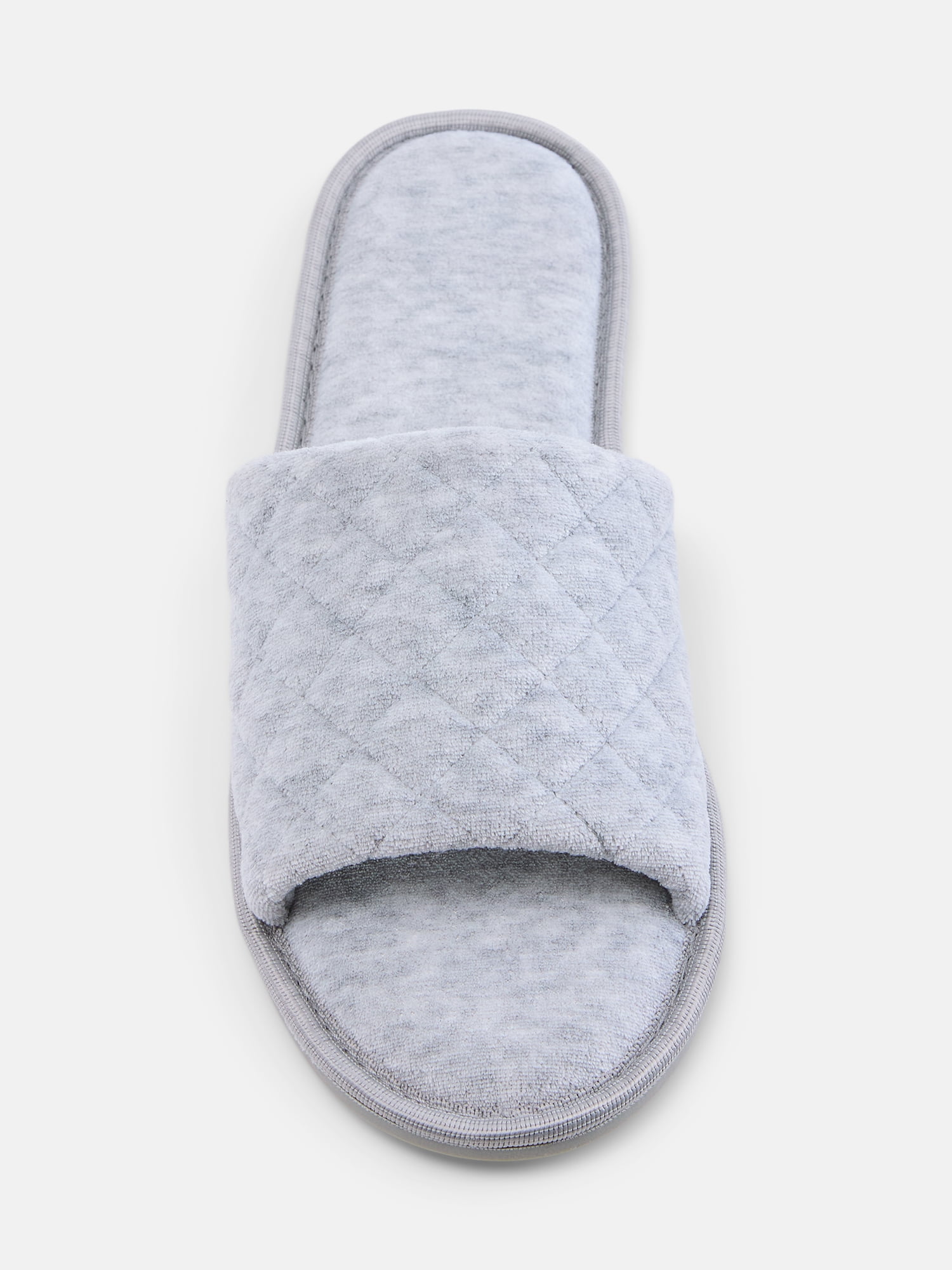 Time and Tru Women's Quilted Single Band Slide Slippers, Wide Width Available